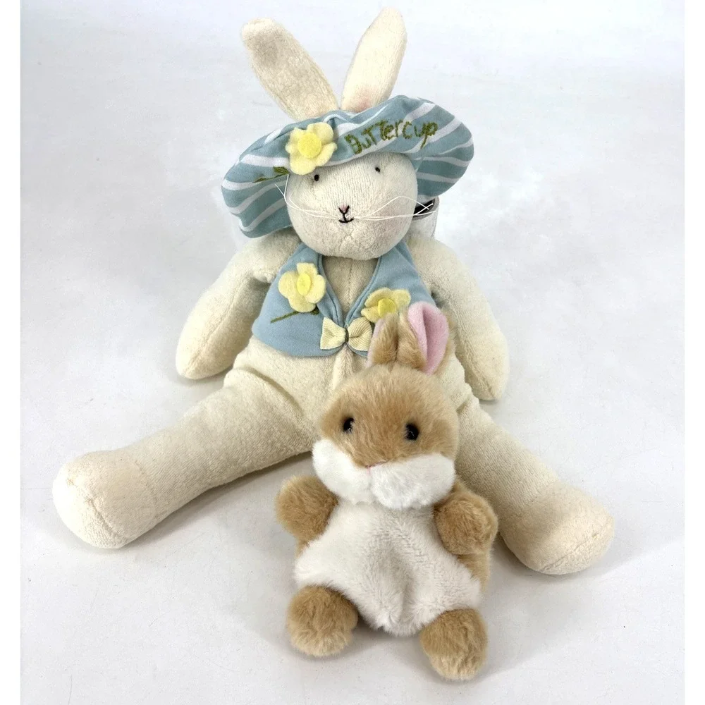Plush Bunny LOT Bunnies By‎ The Bay BUTTERCUP Floppy & Palm Pals Baby Aurora